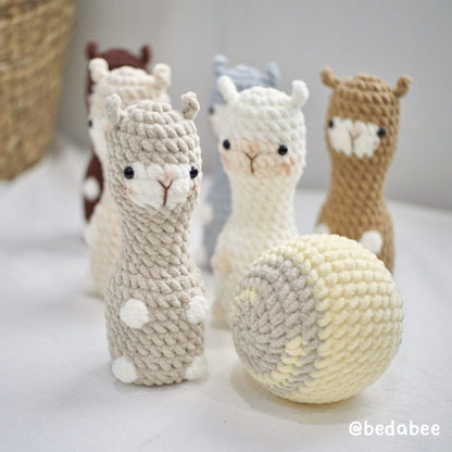 Bedabee No-Sew Llama Bowling Plushie Crochet Pattern Amigurumi PDF Tutorial
