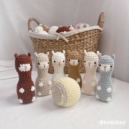Bedabee No-Sew Llama Bowling Plushie Crochet Pattern Amigurumi PDF Tutorial