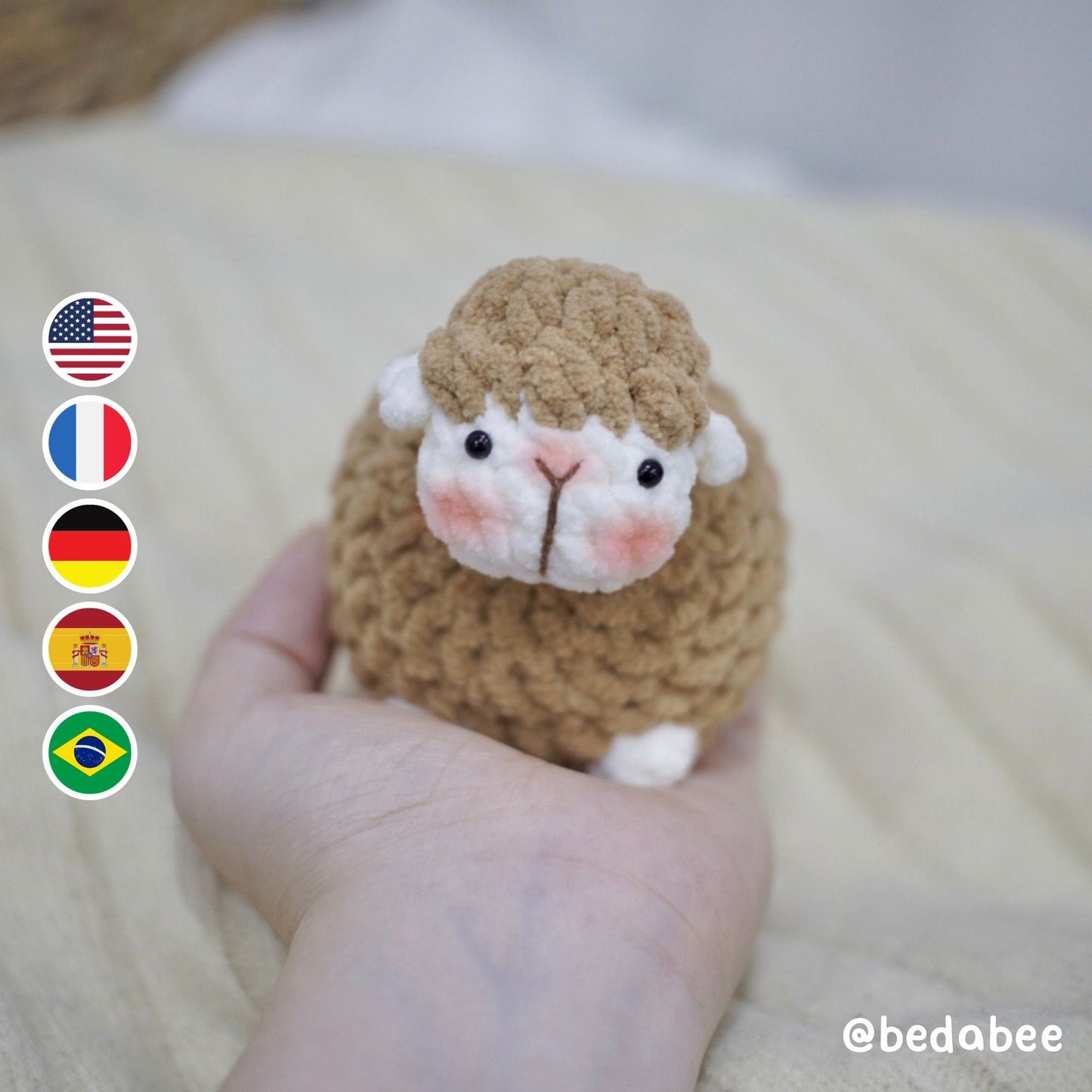 Bedabee Little Sheep Crochet Plushies Pattern Amigurumi PDF Tutorial