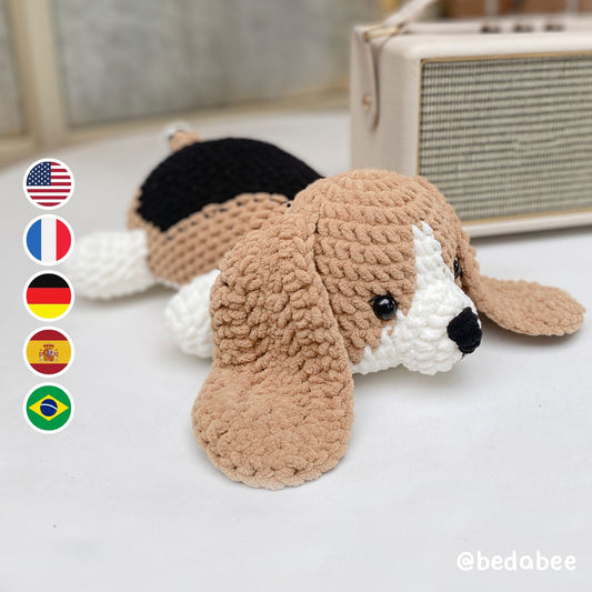 Bedabee Crochet Beagle Dog Pattern Amigurumi PDF Tutorial