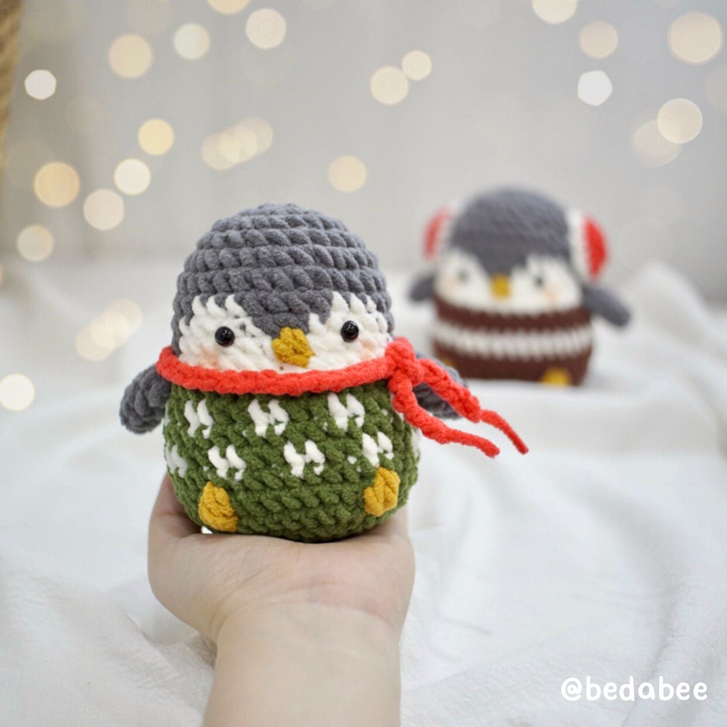 Bedabee Christmas Penguin Crochet Pattern Amigurumi PDF Tutorial