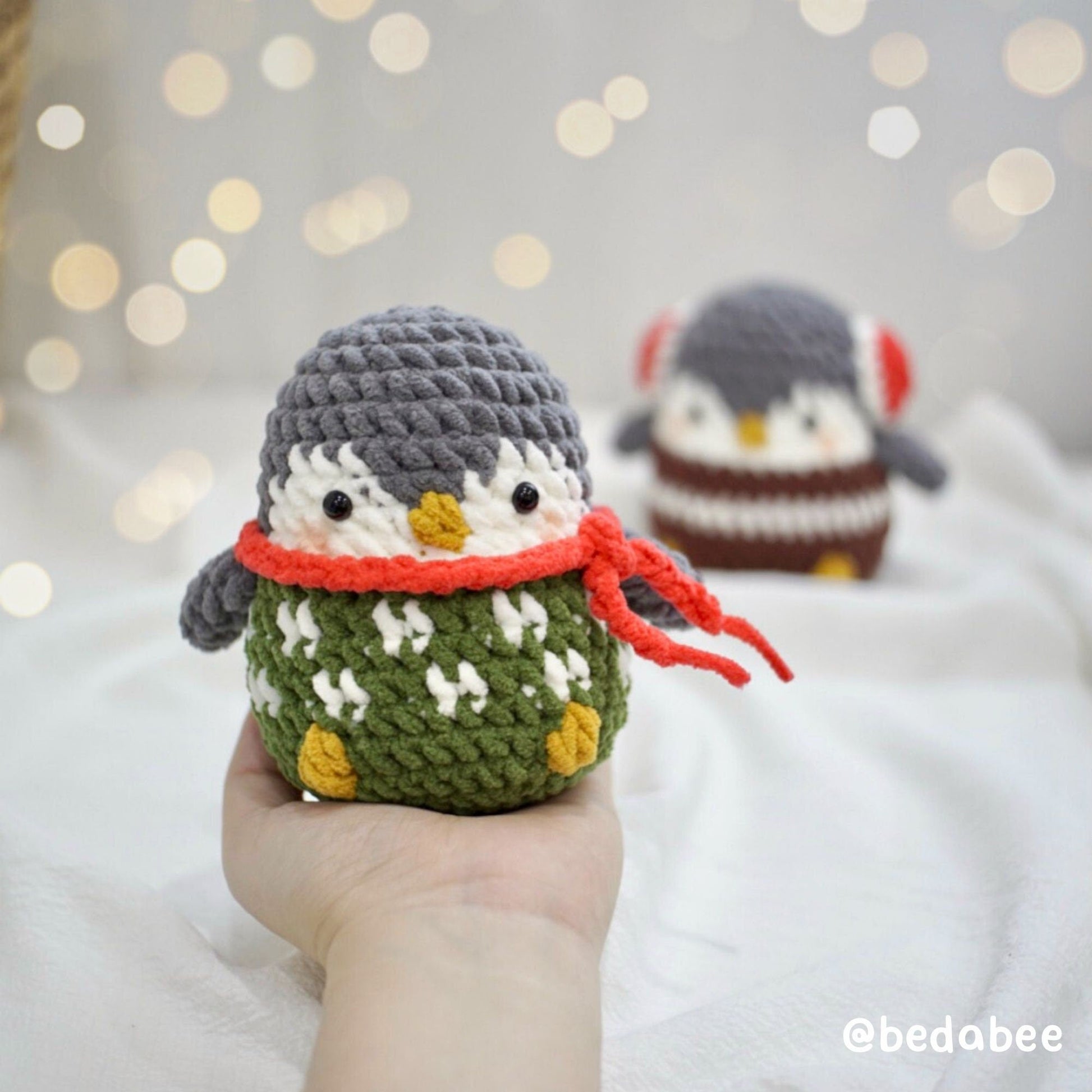 Bedabee Christmas Penguin Crochet Pattern Amigurumi PDF Tutorial