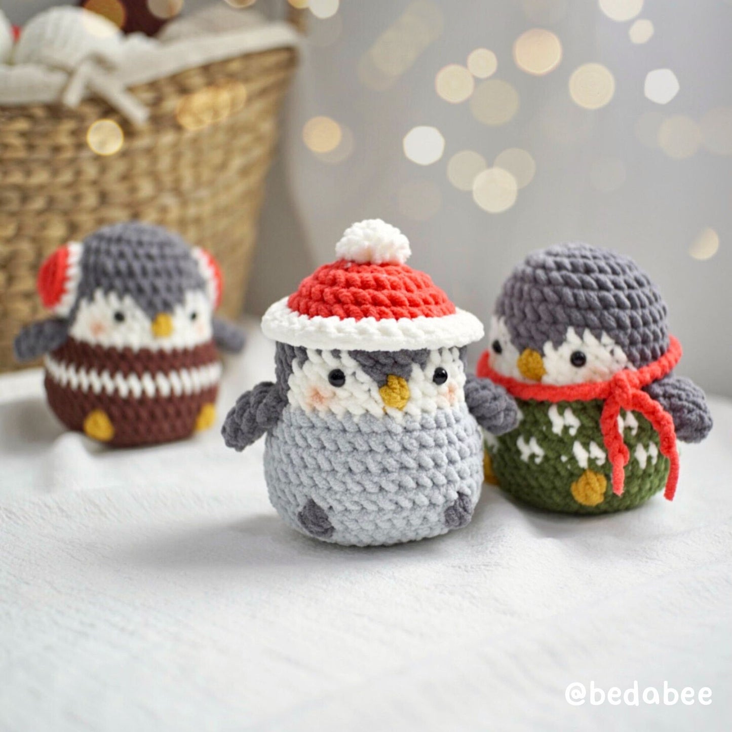 Bedabee Christmas Penguin Crochet Pattern Amigurumi PDF Tutorial