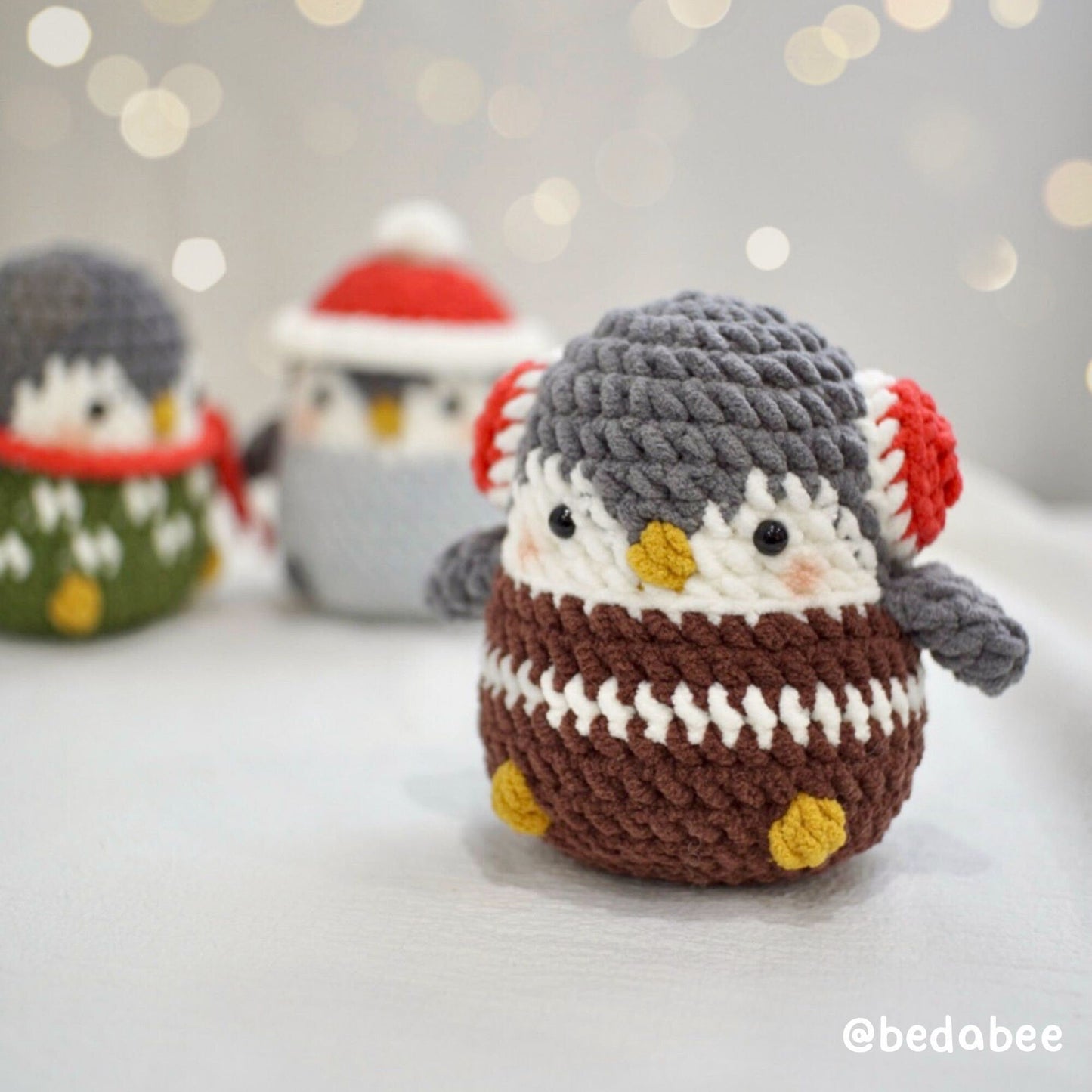 Bedabee Christmas Penguin Crochet Pattern Amigurumi PDF Tutorial