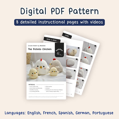 Bedabee Crochet Potato Chicken Pattern Amigurumi PDF Tutorial