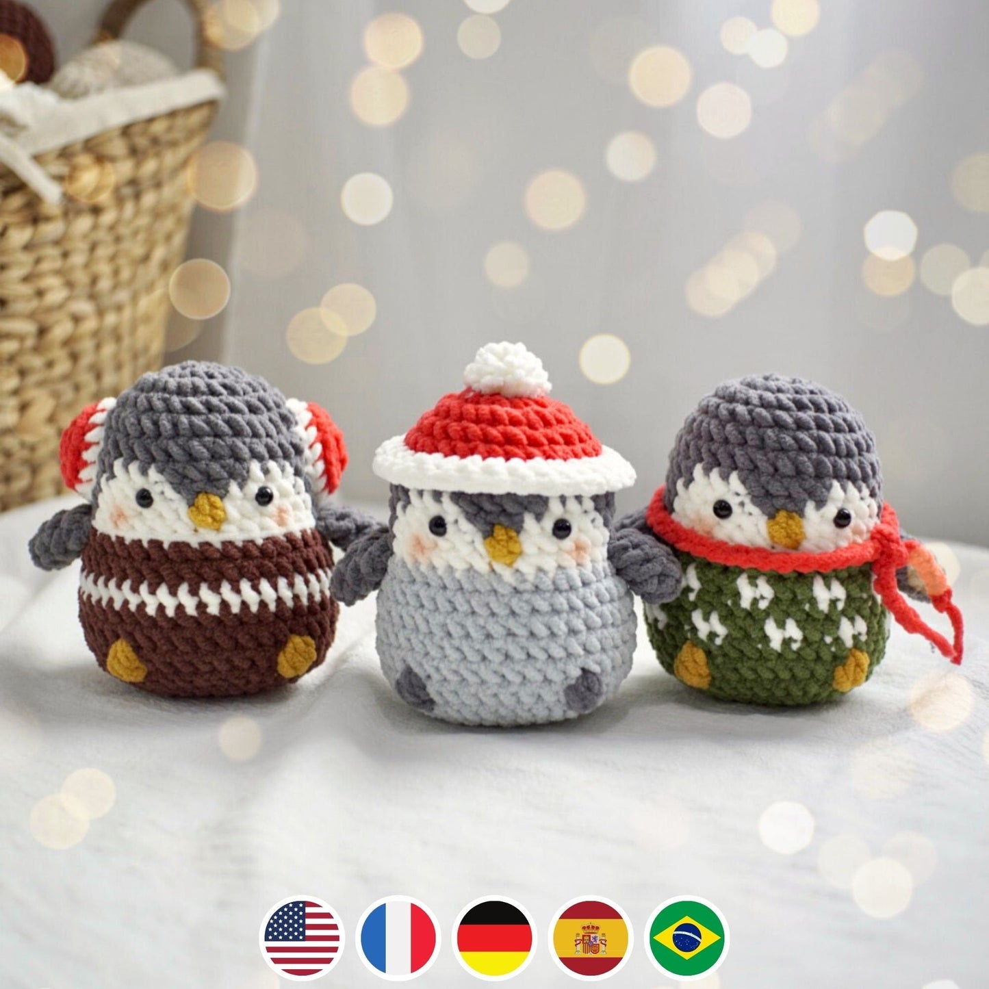 Bedabee Christmas Penguin Crochet Pattern Amigurumi PDF Tutorial