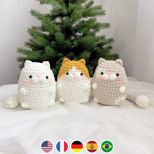 Bedabee No-Sew 3-in-1 Chubby Cat Crochet Pattern Bundle Amigurumi PDF Tutorial