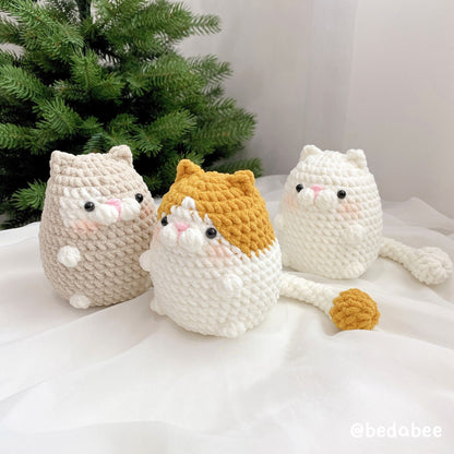 Bedabee No-Sew 3-in-1 Chubby Cat Crochet Pattern Bundle Amigurumi PDF Tutorial
