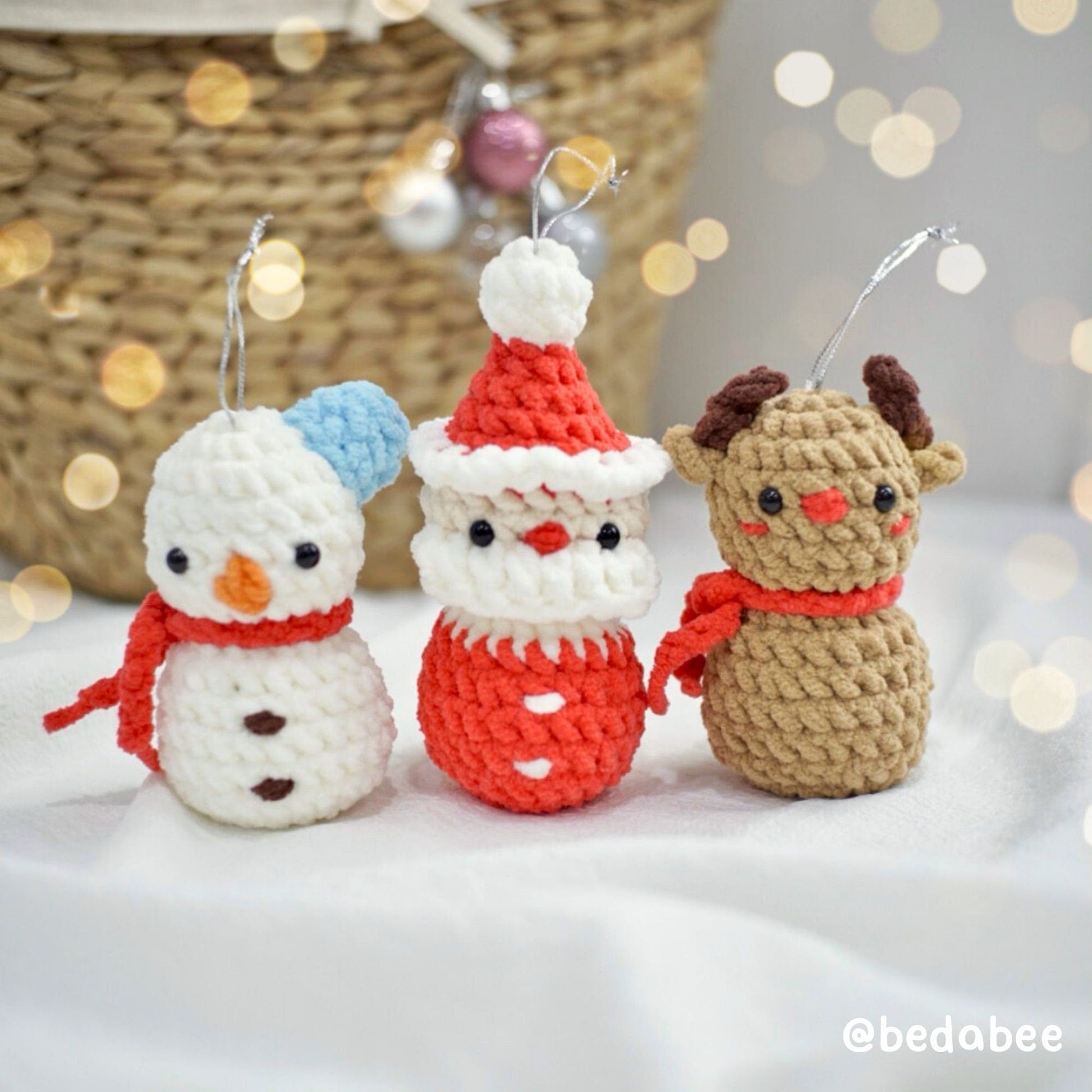 Bedabee 10 Christmas Ornaments Crochet Pattern Bundle Amigurumi PDF Tutorial