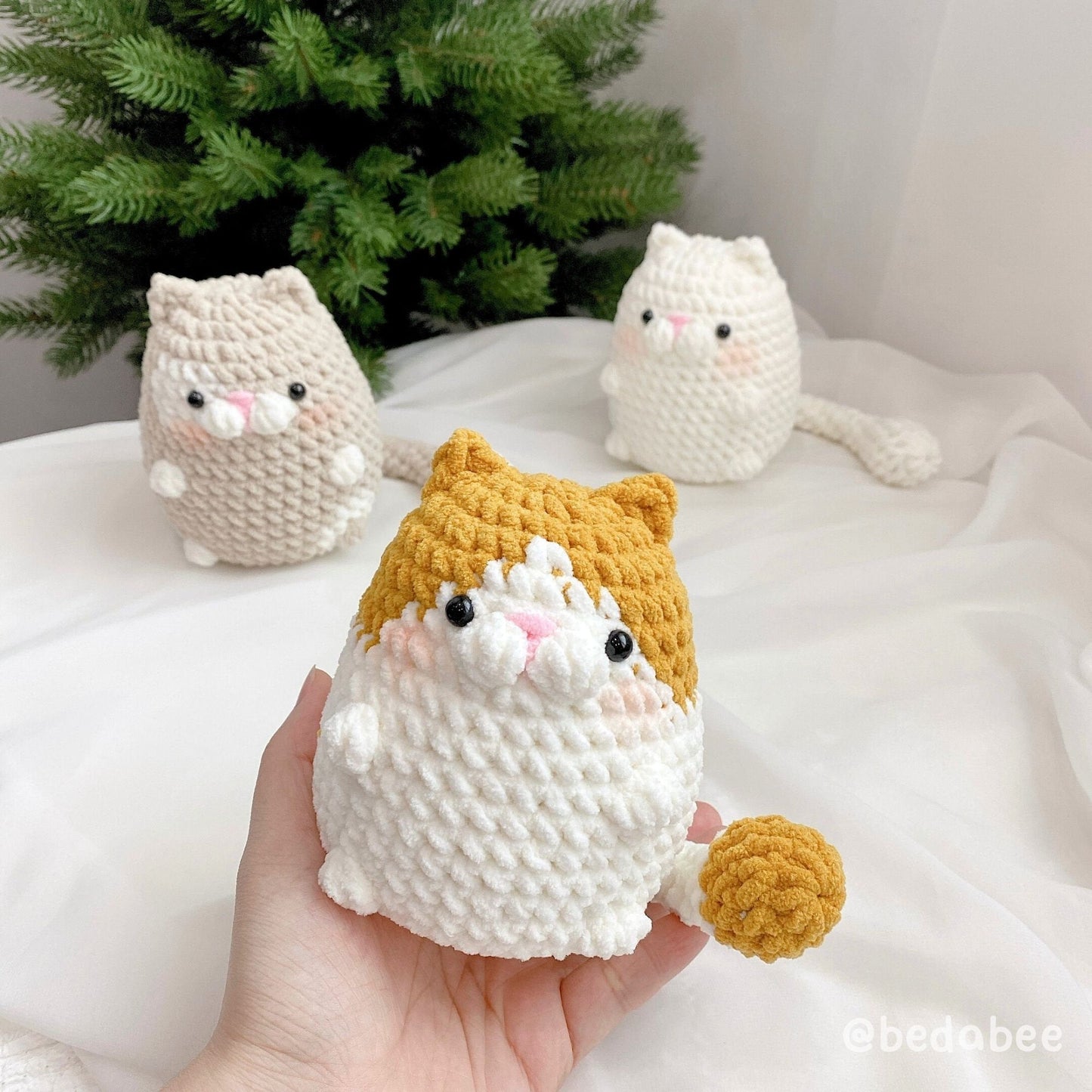 Bedabee No-Sew 3-in-1 Chubby Cat Crochet Pattern Bundle Amigurumi PDF Tutorial
