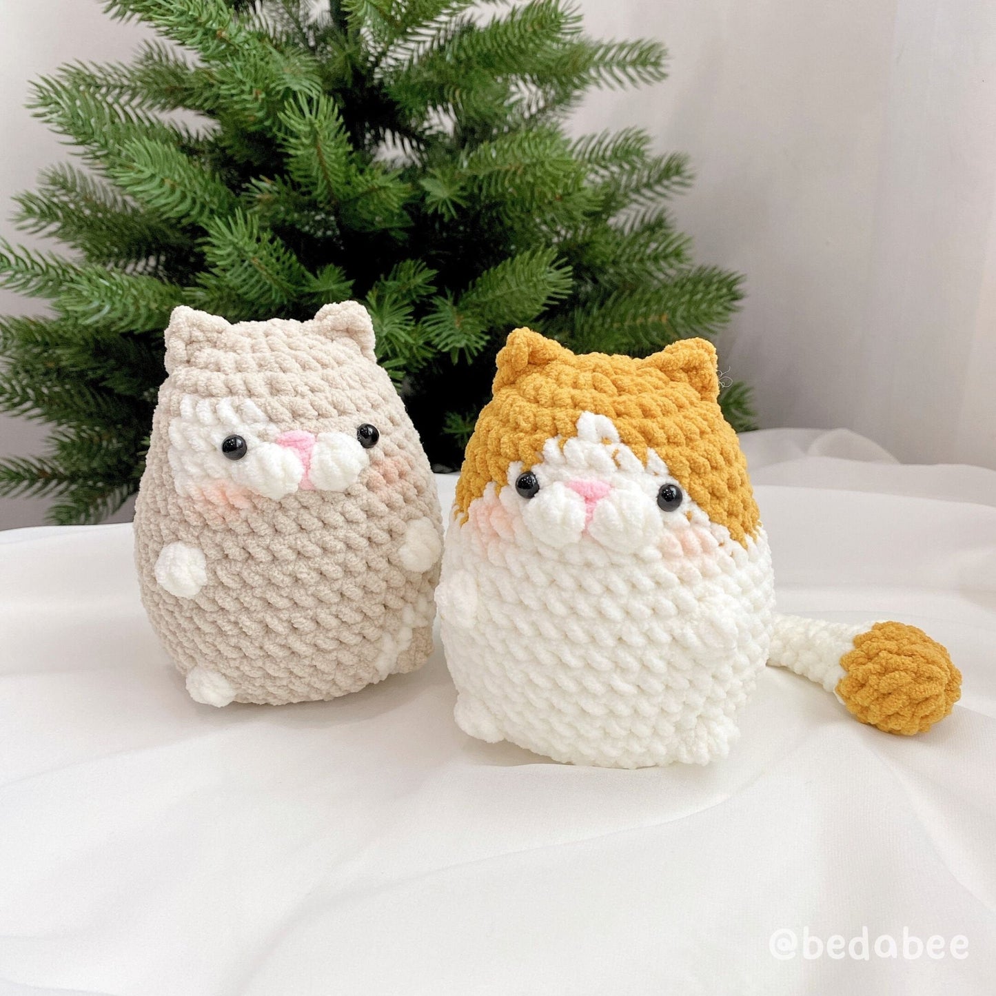 Bedabee No-Sew 3-in-1 Chubby Cat Crochet Pattern Bundle Amigurumi PDF Tutorial