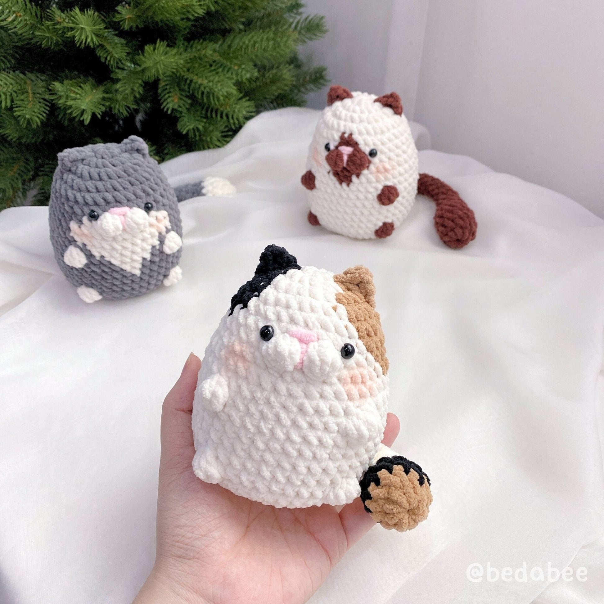 Bedabee No-Sew 3-in-1 Chubby Cat Crochet Pattern Bundle Amigurumi PDF Tutorial