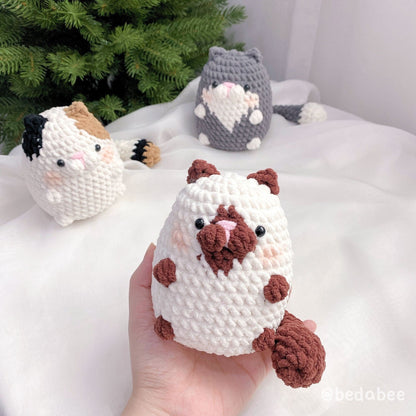 Bedabee No-Sew 3-in-1 Chubby Cat Crochet Pattern Bundle Amigurumi PDF Tutorial