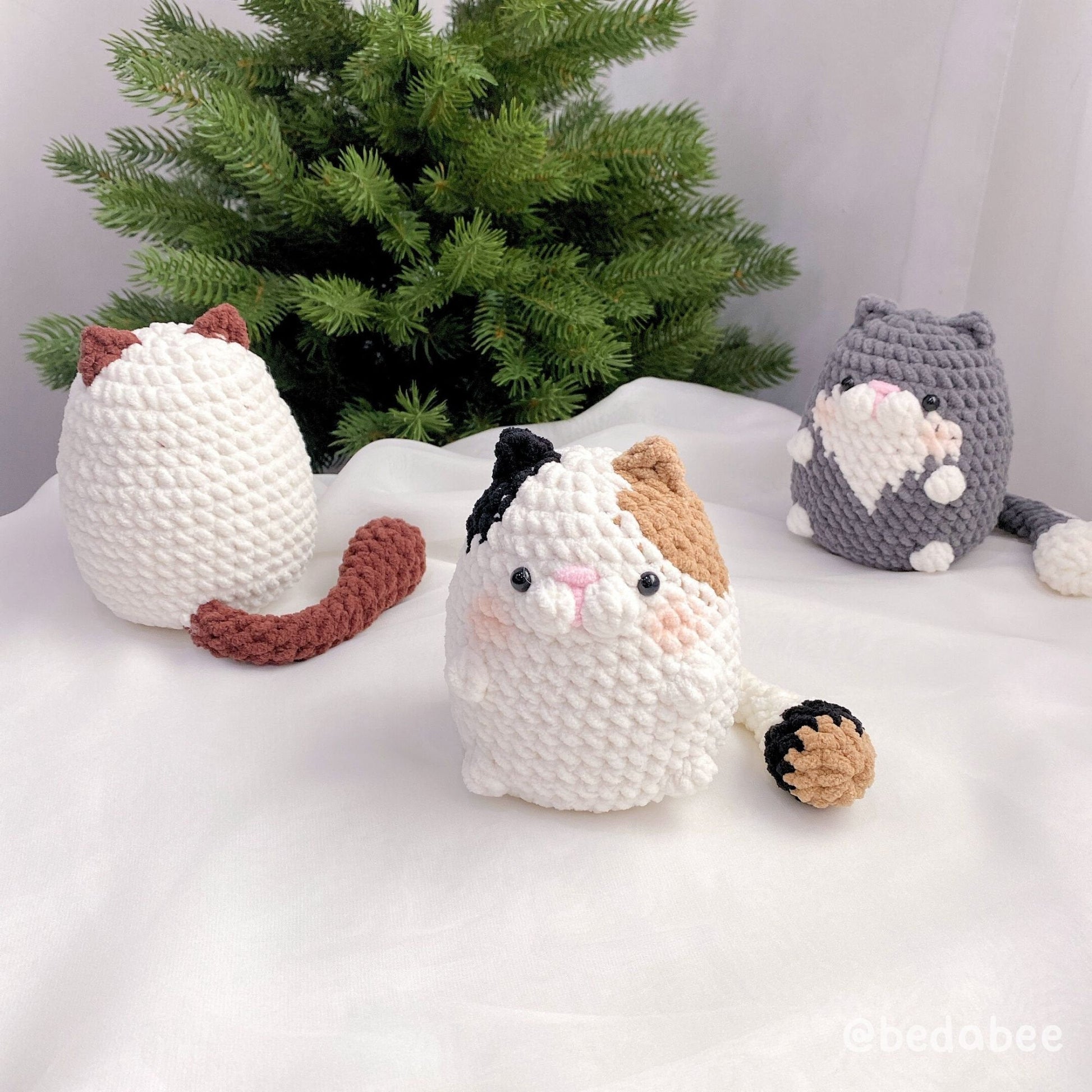 Bedabee No-Sew 3-in-1 Chubby Cat Crochet Pattern Bundle Amigurumi PDF Tutorial