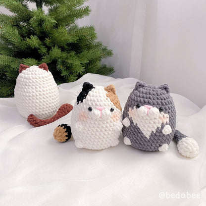 Bedabee No-Sew 6-in-1 Chubby Cat Crochet Pattern Bundle Amigurumi PDF Tutorial