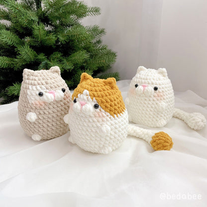 Bedabee No-Sew 6-in-1 Chubby Cat Crochet Pattern Bundle Amigurumi PDF Tutorial