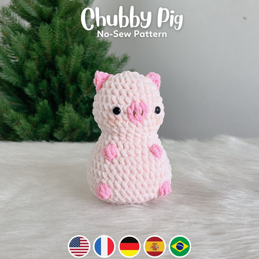 Bedabee No-Sew Chubby Pig Crochet Pattern Amigurumi PDF Tutorial
