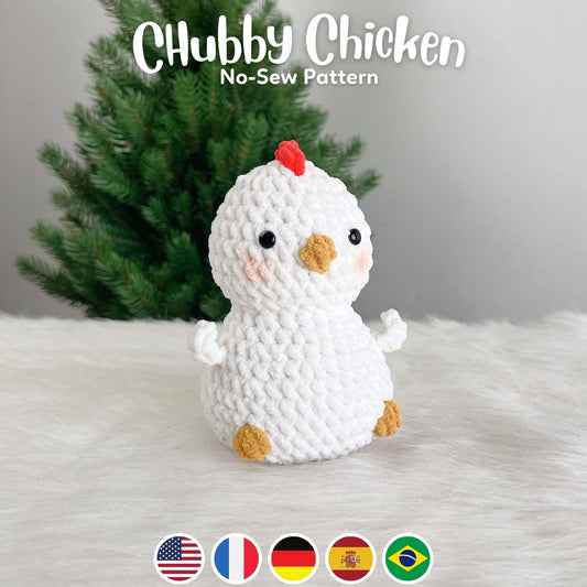 Bedabee No-Sew Chubby Chicken Crochet Pattern Amigurumi PDF Tutorial