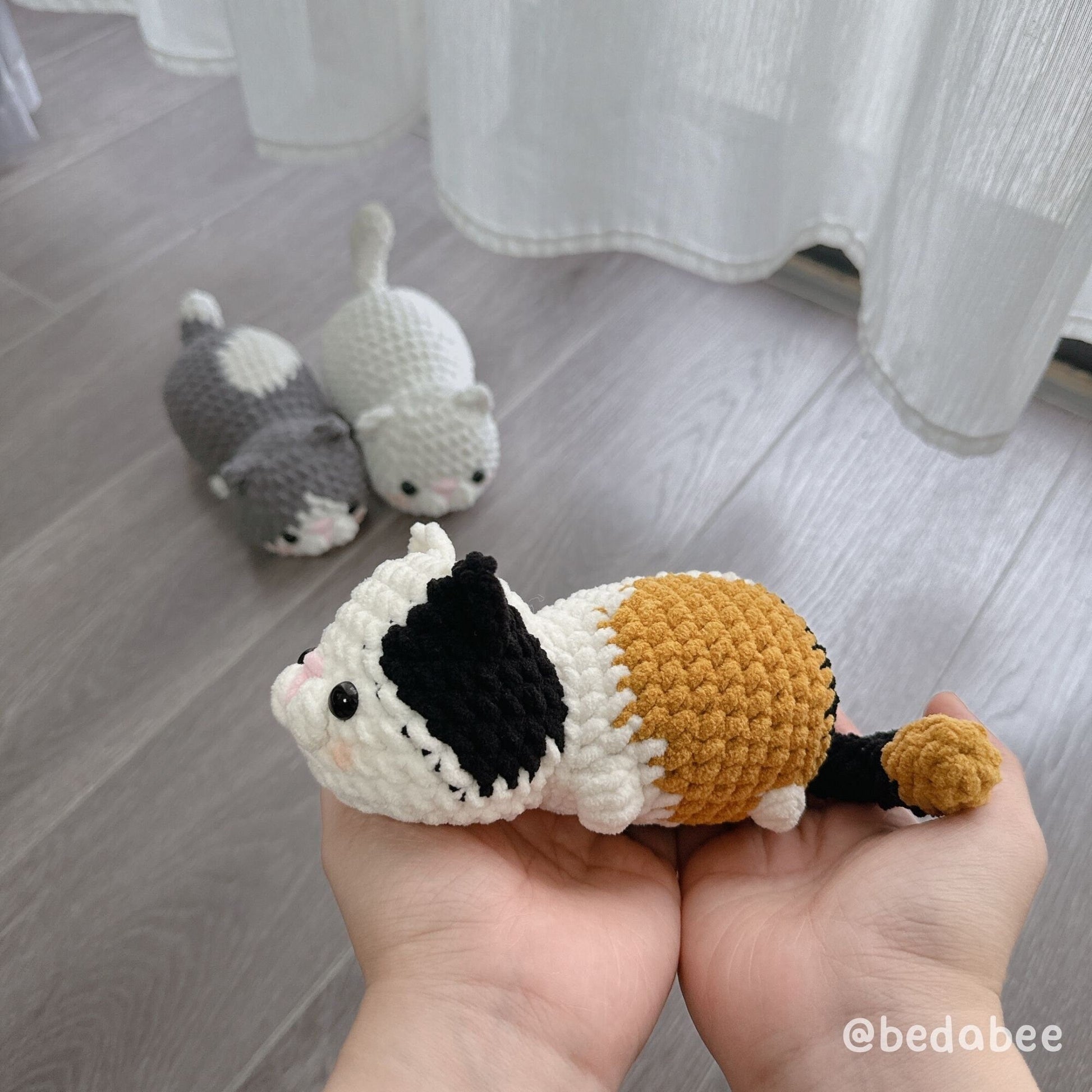 Bedabee 3-in-1 Lazy Munchkin Cat Crochet Pattern Bundle Amigurumi PDF Tutorial