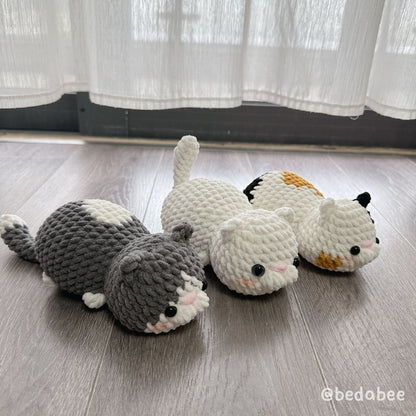Bedabee 3-in-1 Lazy Munchkin Cat Crochet Pattern Bundle Amigurumi PDF Tutorial