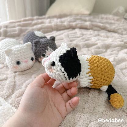 Bedabee 3-in-1 Lazy Munchkin Cat Crochet Pattern Bundle Amigurumi PDF Tutorial