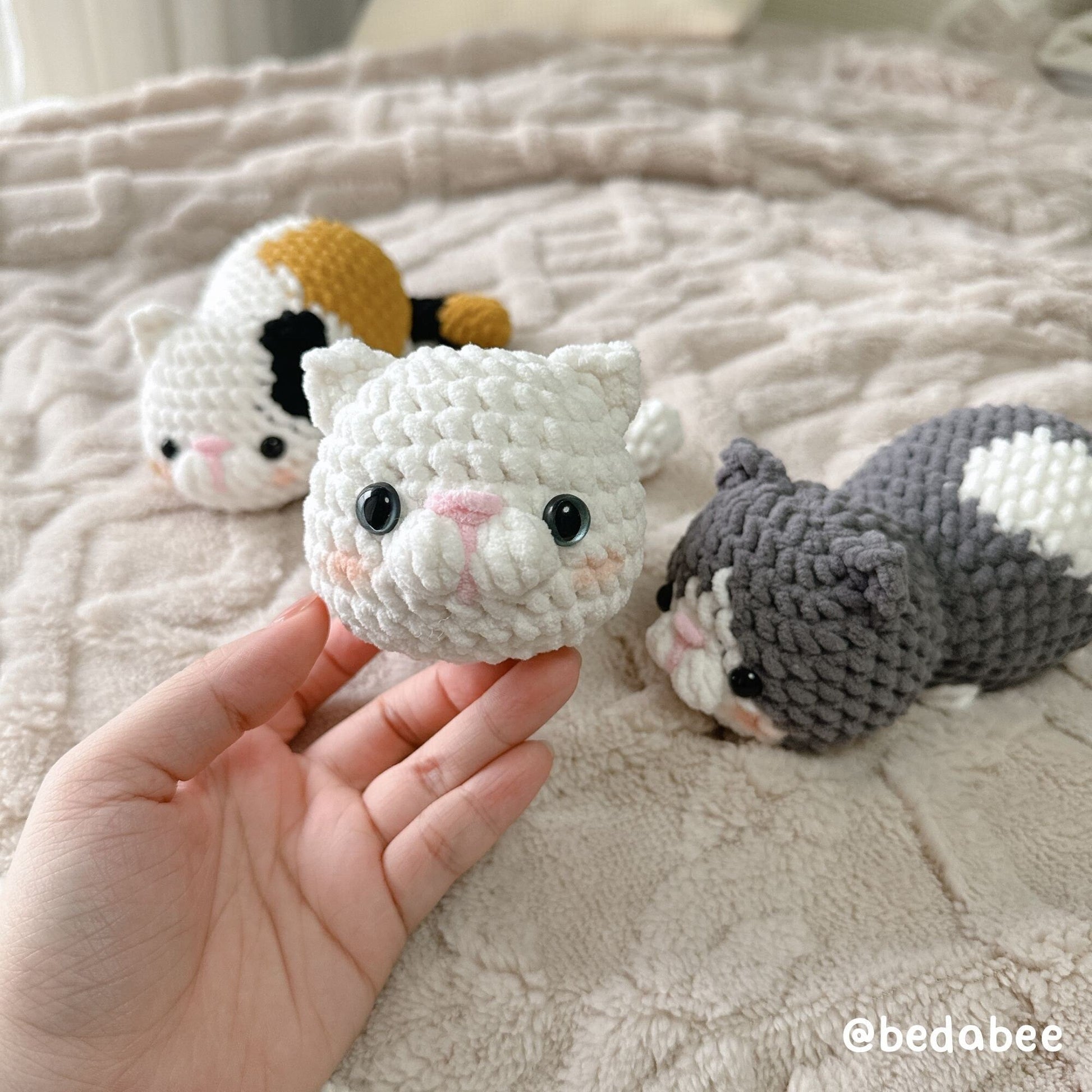 Bedabee 3-in-1 Lazy Munchkin Cat Crochet Pattern Bundle Amigurumi PDF Tutorial