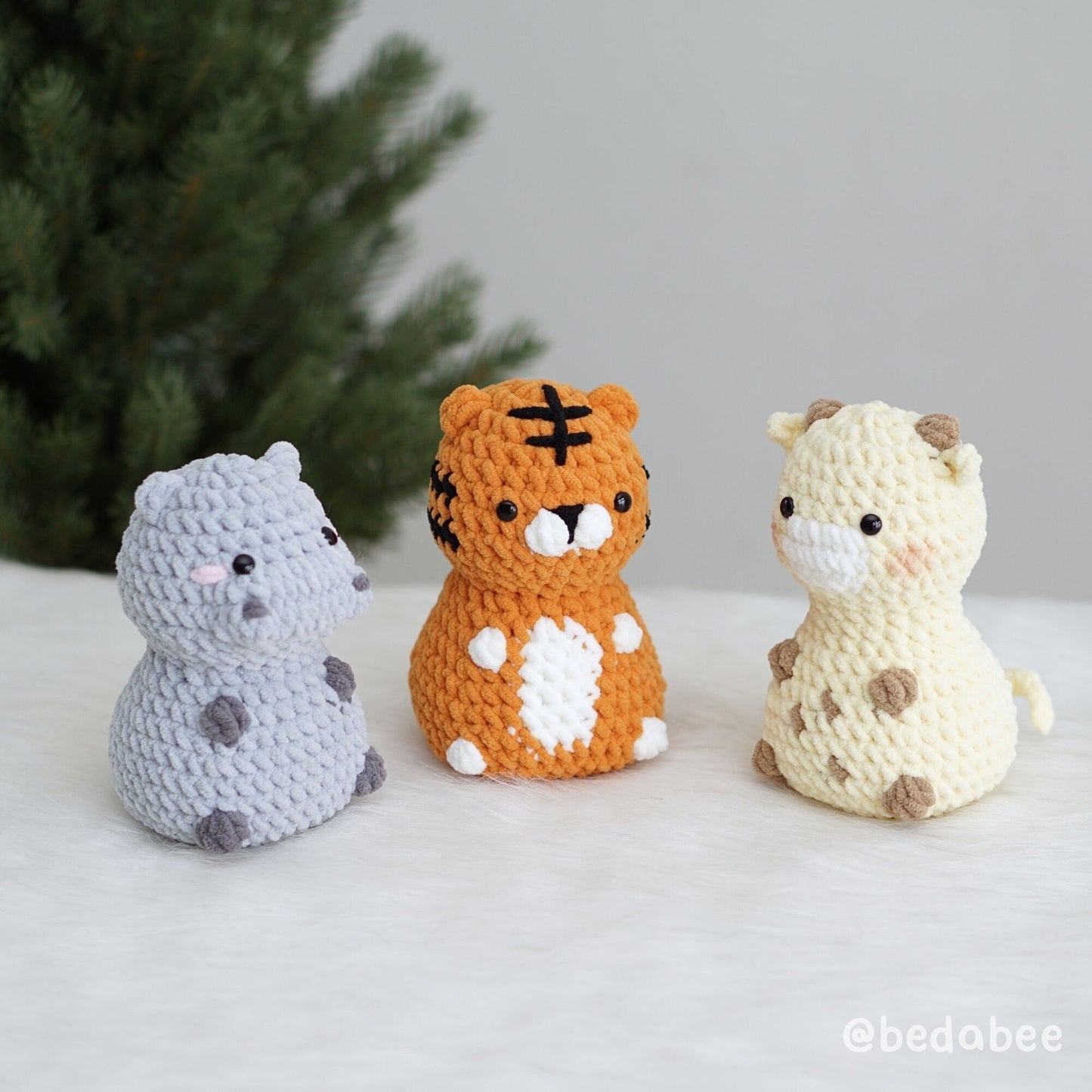 Bedabee No-Sew 6-in-1 Chubby Safari Animals Crochet Pattern Bundle Amigurumi PDF Tutorial