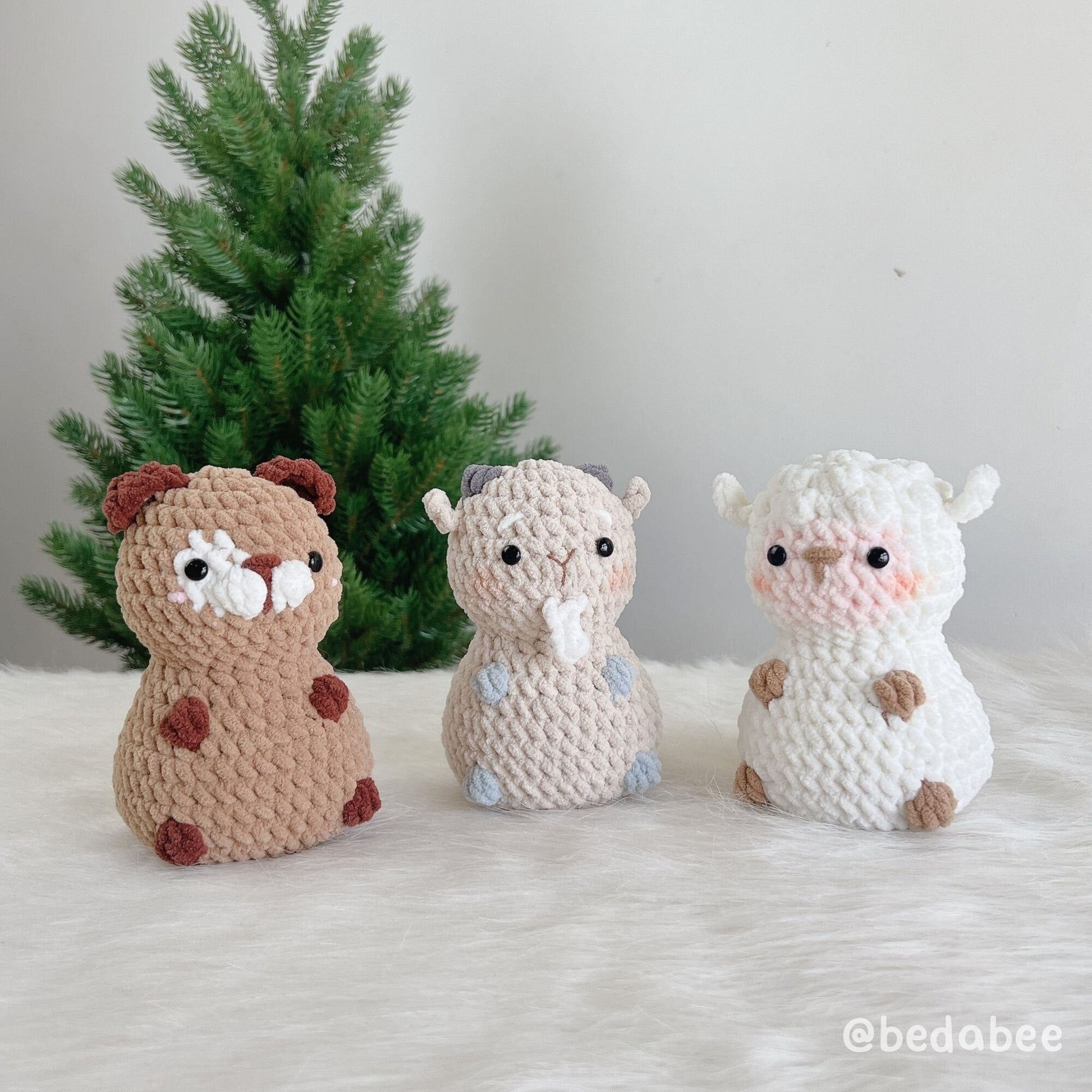 Bedabee 6-in-1 Chubby Farm Animals Crochet Pattern Bundle Amigurumi PDF Tutorial