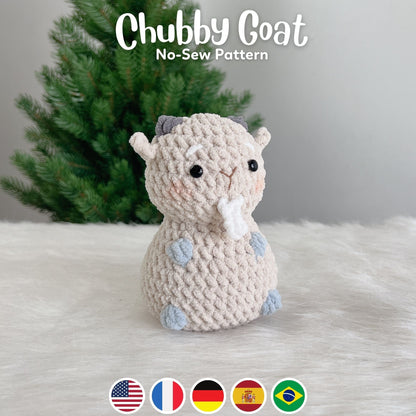 Bedabee No-Sew Chubby Goat Crochet Pattern Amigurumi PDF Tutorial
