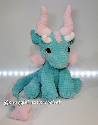 SnuggleBeansCrochet Snuggle Dragon Crochet Pattern Customizable Amigurumi PDF