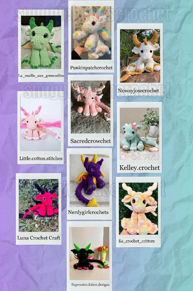 SnuggleBeansCrochet Baby Snuggle Dragon Crochet Pattern PDF
