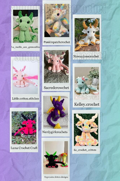 SnuggleBeansCrochet Baby Snuggle Dragon Crochet Pattern PDF