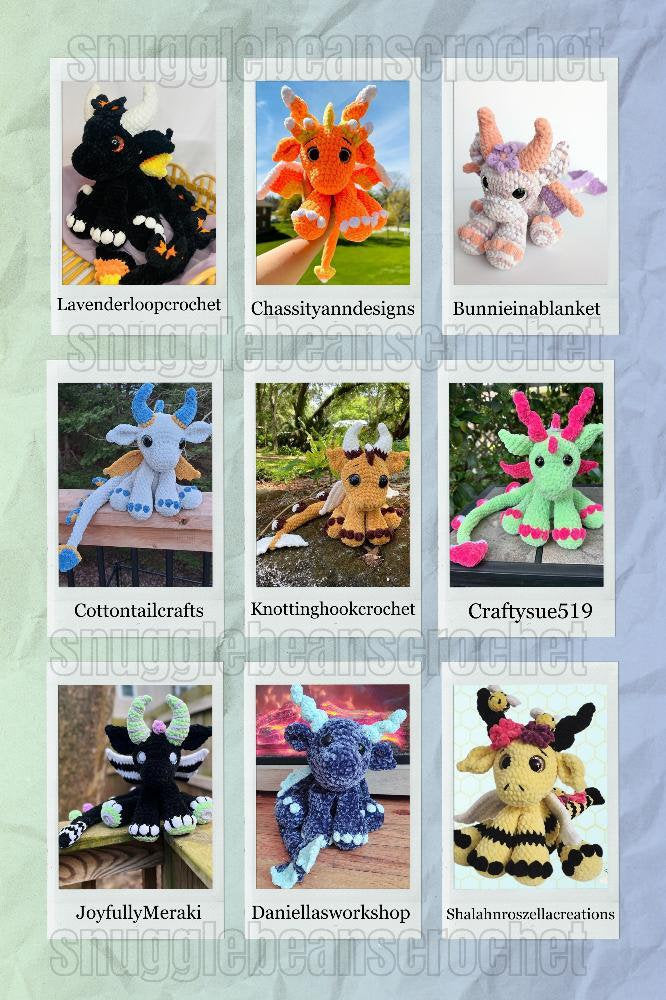 SnuggleBeansCrochet Baby Snuggle Dragon Crochet Pattern PDF