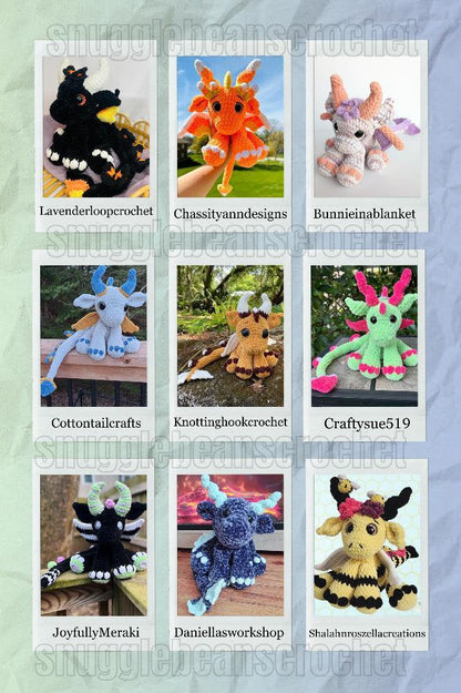 SnuggleBeansCrochet Baby Snuggle Dragon Crochet Pattern PDF