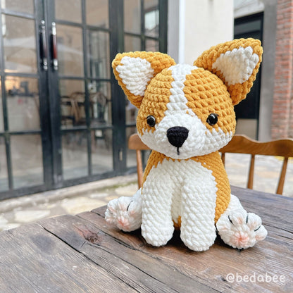 Bedabee Sitting Corgi Crochet Pattern Amigurumi Dog Puppy PDF Tutorial