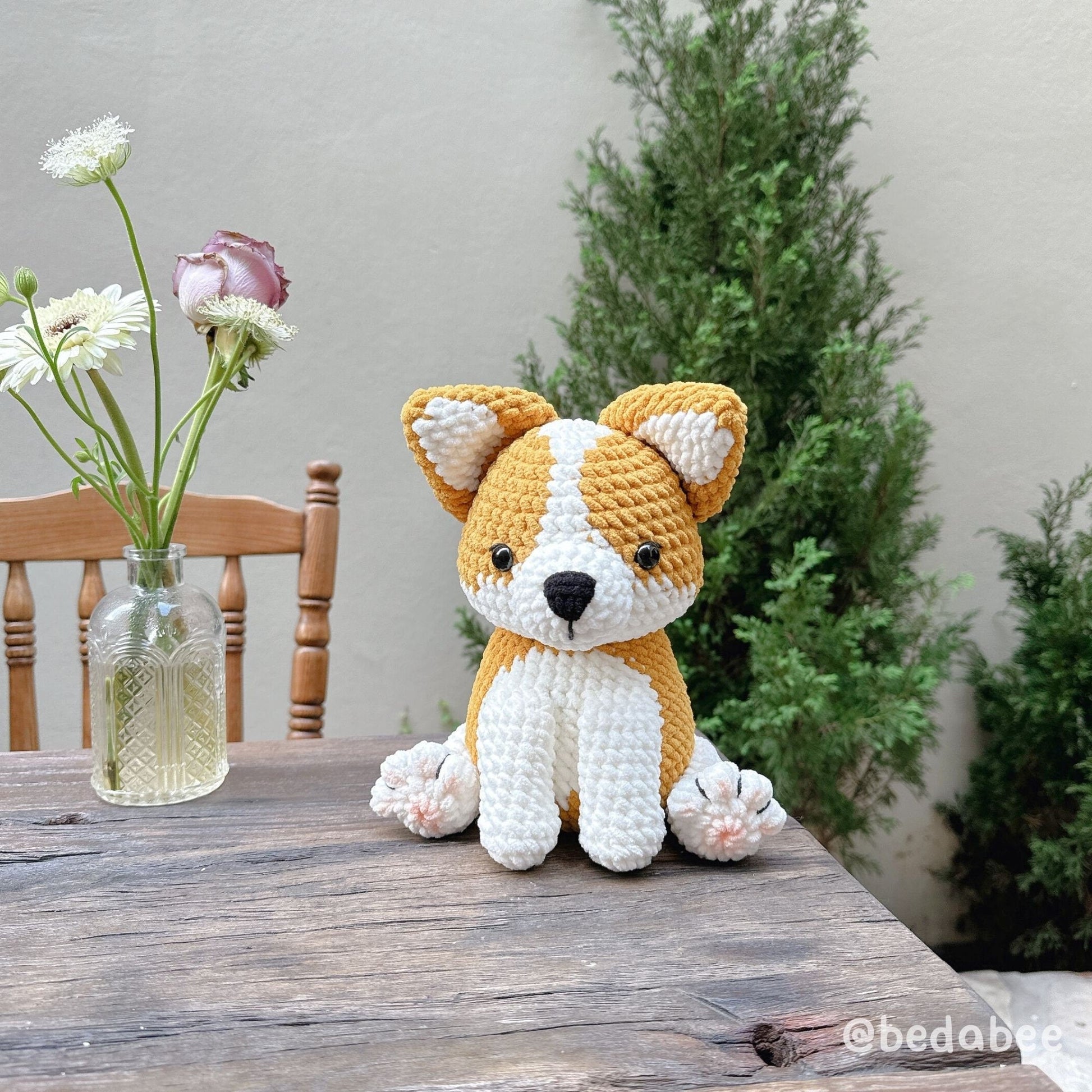 Bedabee Sitting Corgi Crochet Pattern Amigurumi Dog Puppy PDF Tutorial