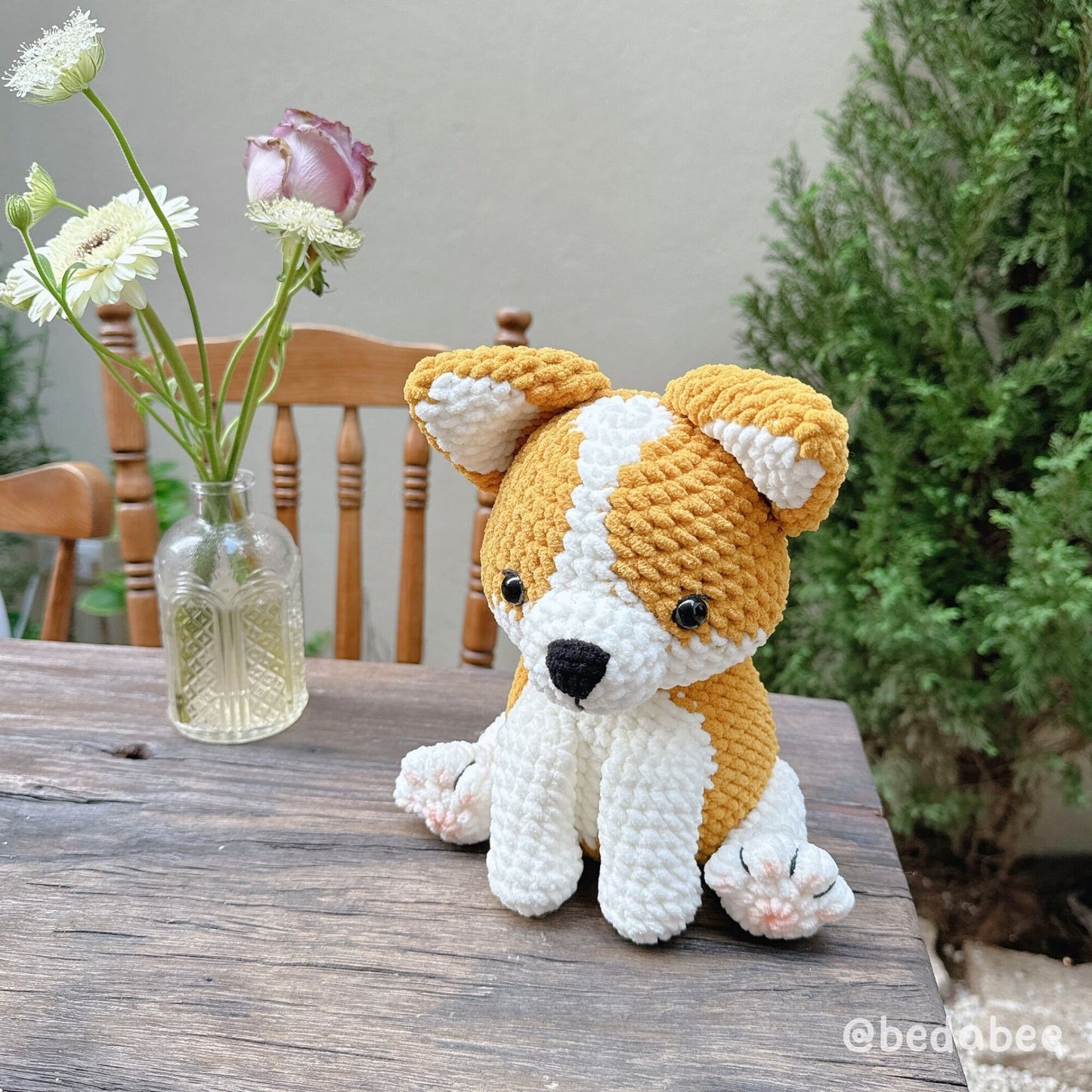 Bedabee Sitting Corgi Crochet Pattern Amigurumi Dog Puppy PDF Tutorial
