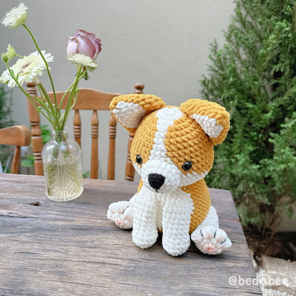 Bedabee Sitting Corgi Crochet Pattern Amigurumi Dog Puppy PDF Tutorial