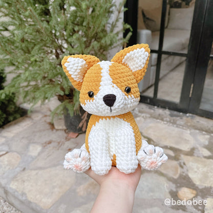 Bedabee Sitting Corgi Crochet Pattern Amigurumi Dog Puppy PDF Tutorial
