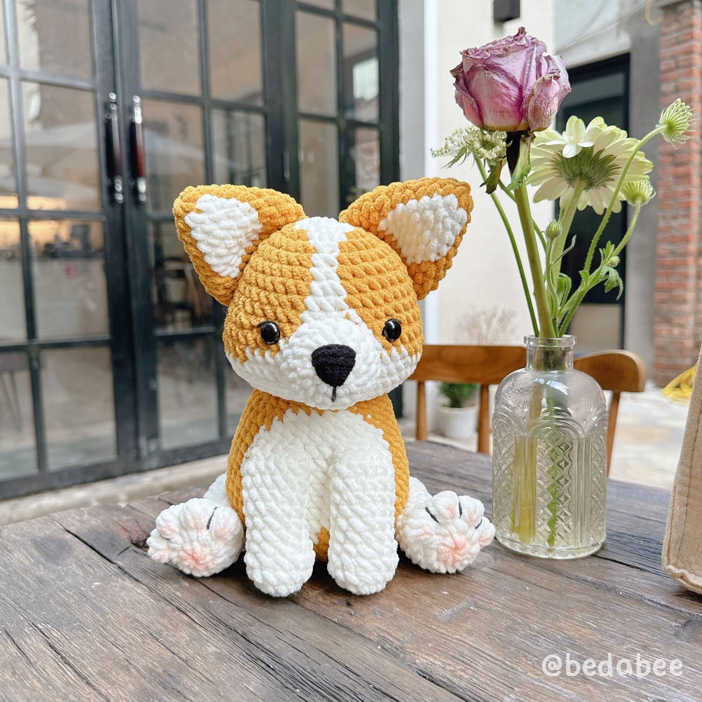 Bedabee Sitting Corgi Crochet Pattern Amigurumi Dog Puppy PDF Tutorial