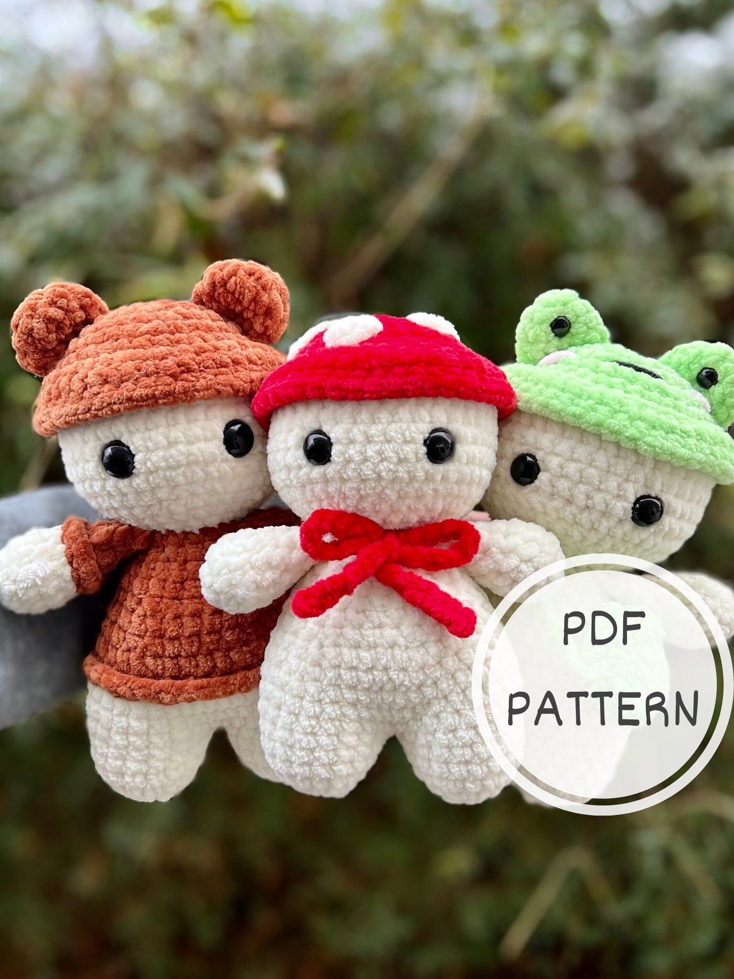 KnotsandSnugglesCo Forest Buddies 3-in-1 Amigurumi Crochet Pattern PDF