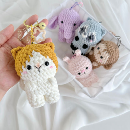 Bedabee No-Sew 10-in-1 Animal Keychain Crochet Pattern Bundle Amigurumi PDF Tutorial