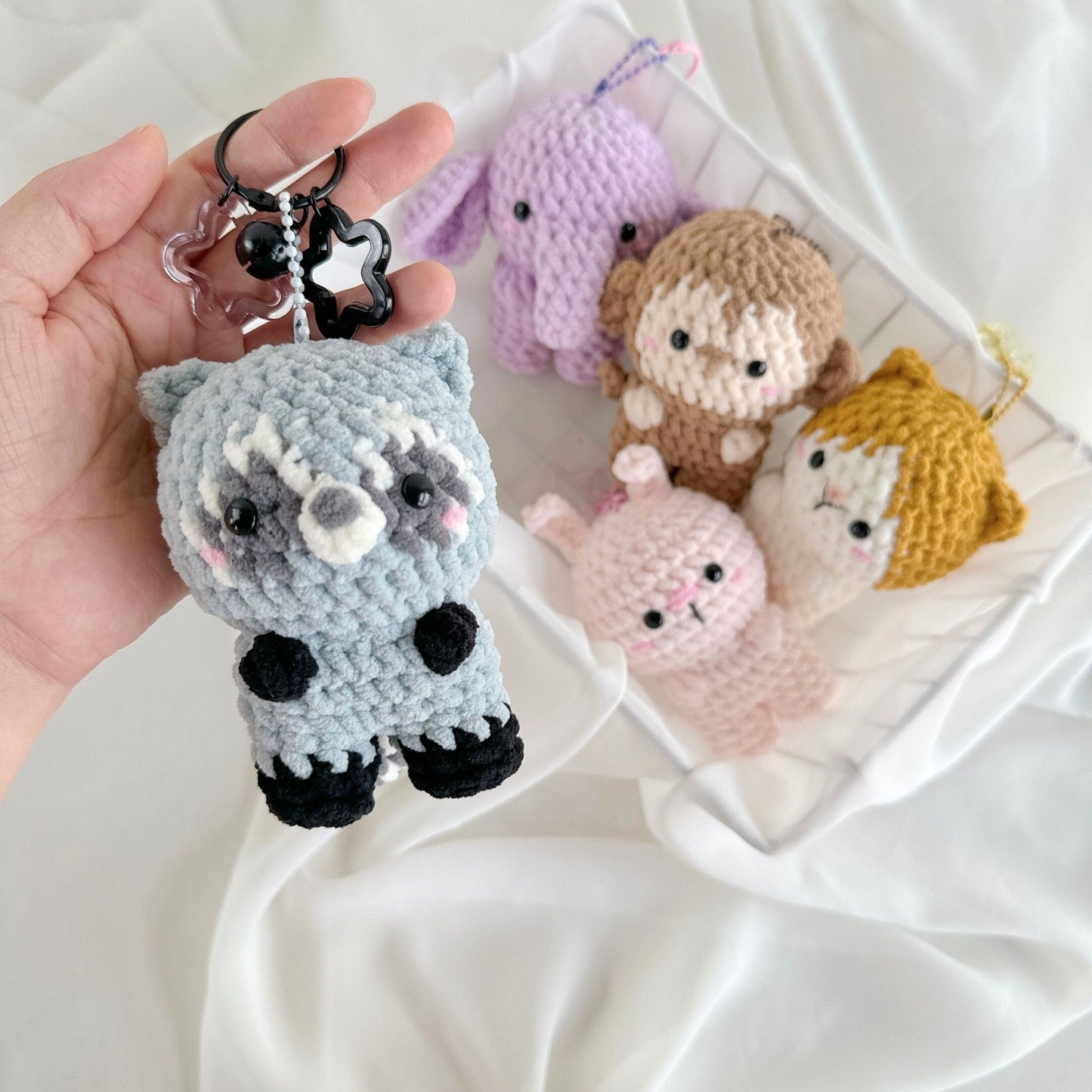 Bedabee No-Sew 10-in-1 Animal Keychain Crochet Pattern Bundle Amigurumi PDF Tutorial