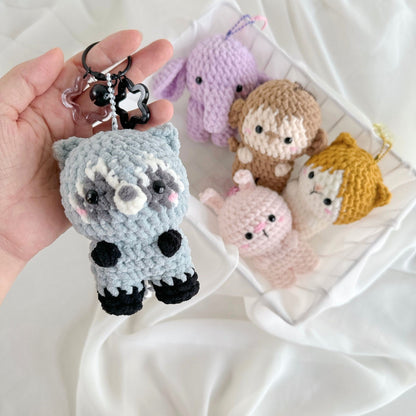 Bedabee No-Sew 10-in-1 Animal Keychain Crochet Pattern Bundle Amigurumi PDF Tutorial