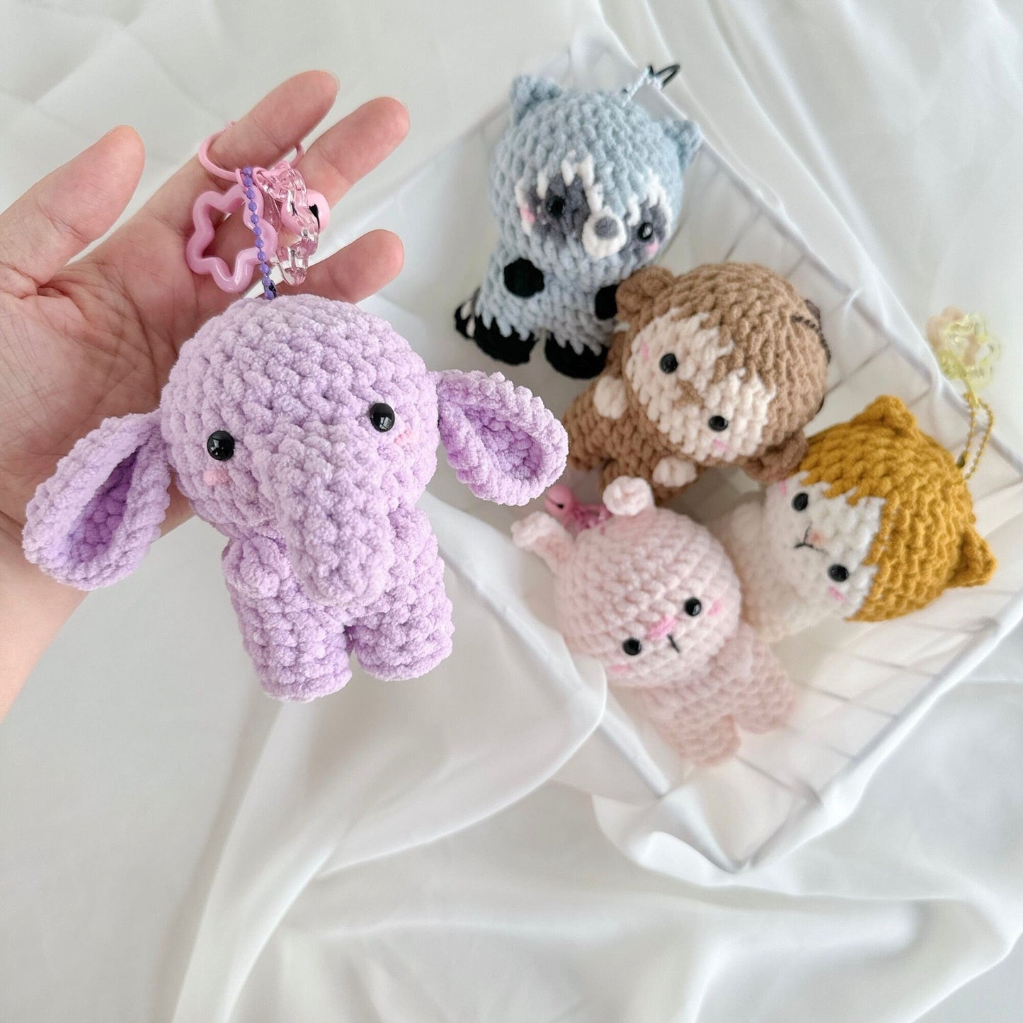 Bedabee No-Sew 10-in-1 Animal Keychain Crochet Pattern Bundle Amigurumi PDF Tutorial