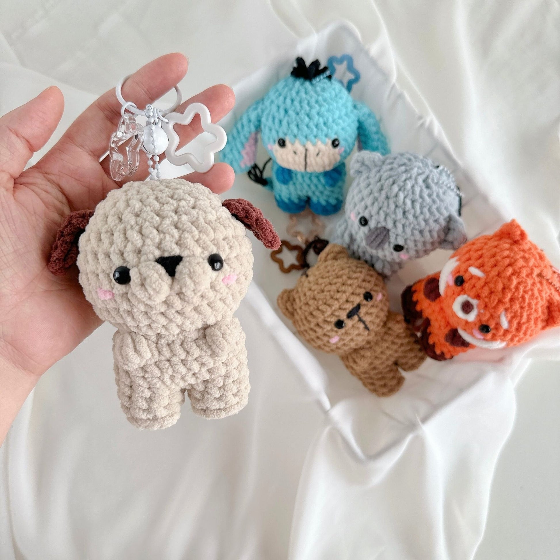 Bedabee No-Sew 10-in-1 Animal Keychain Crochet Pattern Bundle Amigurumi PDF Tutorial