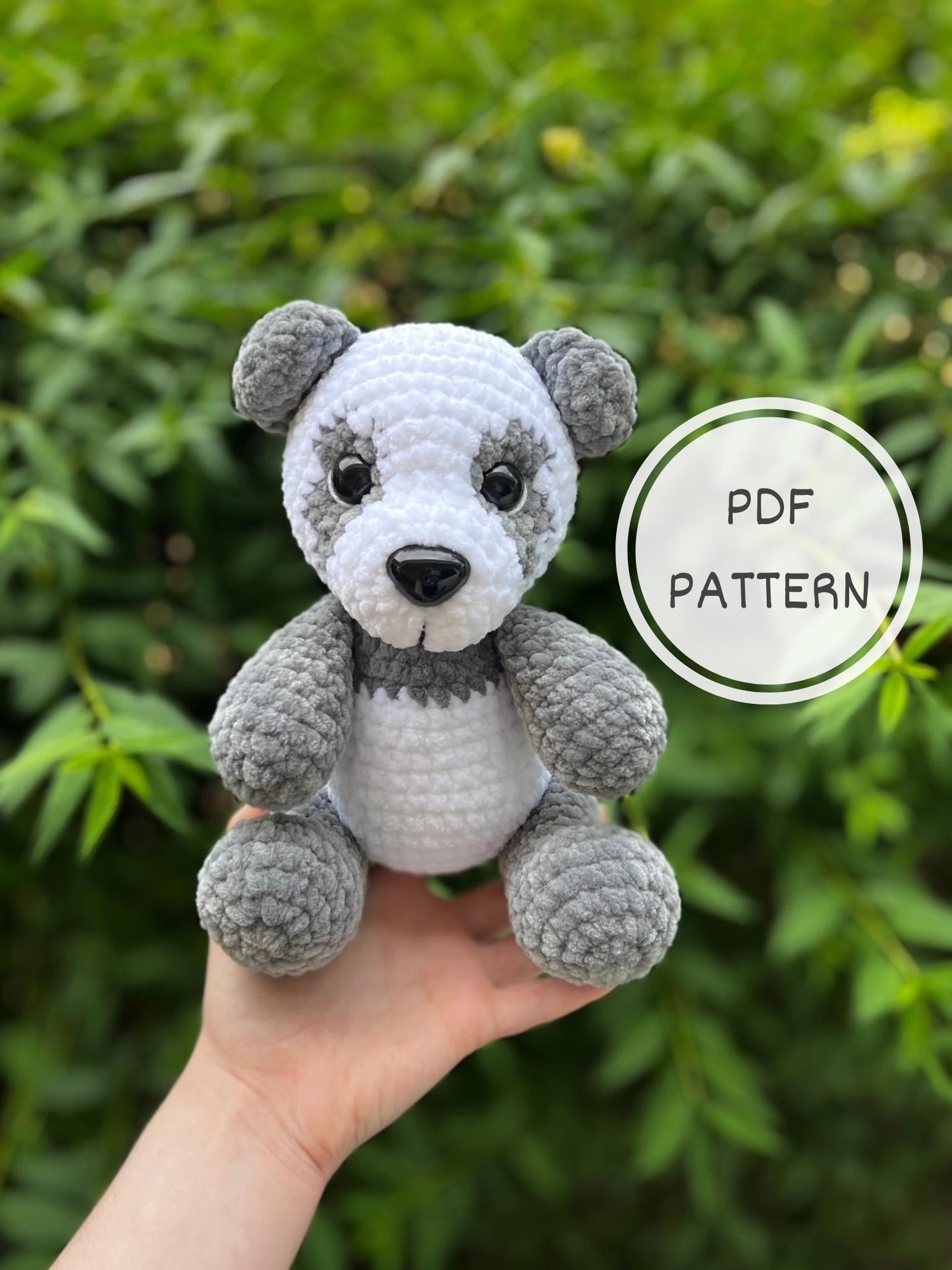 KnotsandSnugglesCo Coco the Panda Amigurumi Crochet Pattern PDF