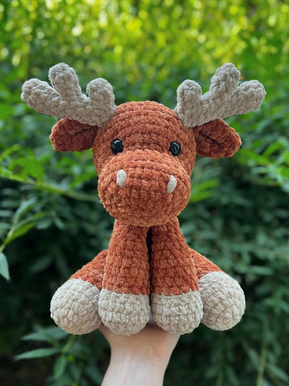 KnotsandSnugglesCo Maple the Moose Amigurumi Crochet Pattern PDF