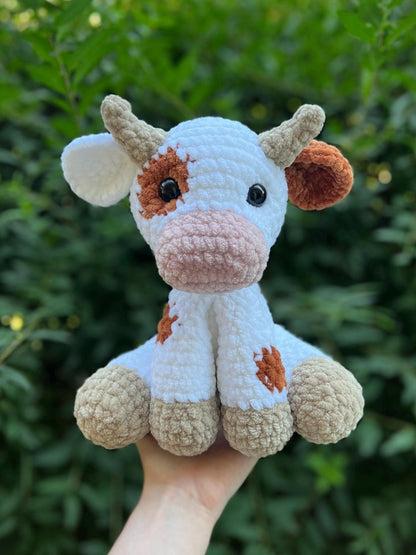 KnotsandSnugglesCo Clover the Cow Amigurumi Crochet Pattern PDF