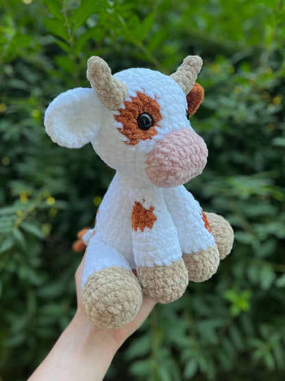 KnotsandSnugglesCo Clover the Cow Amigurumi Crochet Pattern PDF